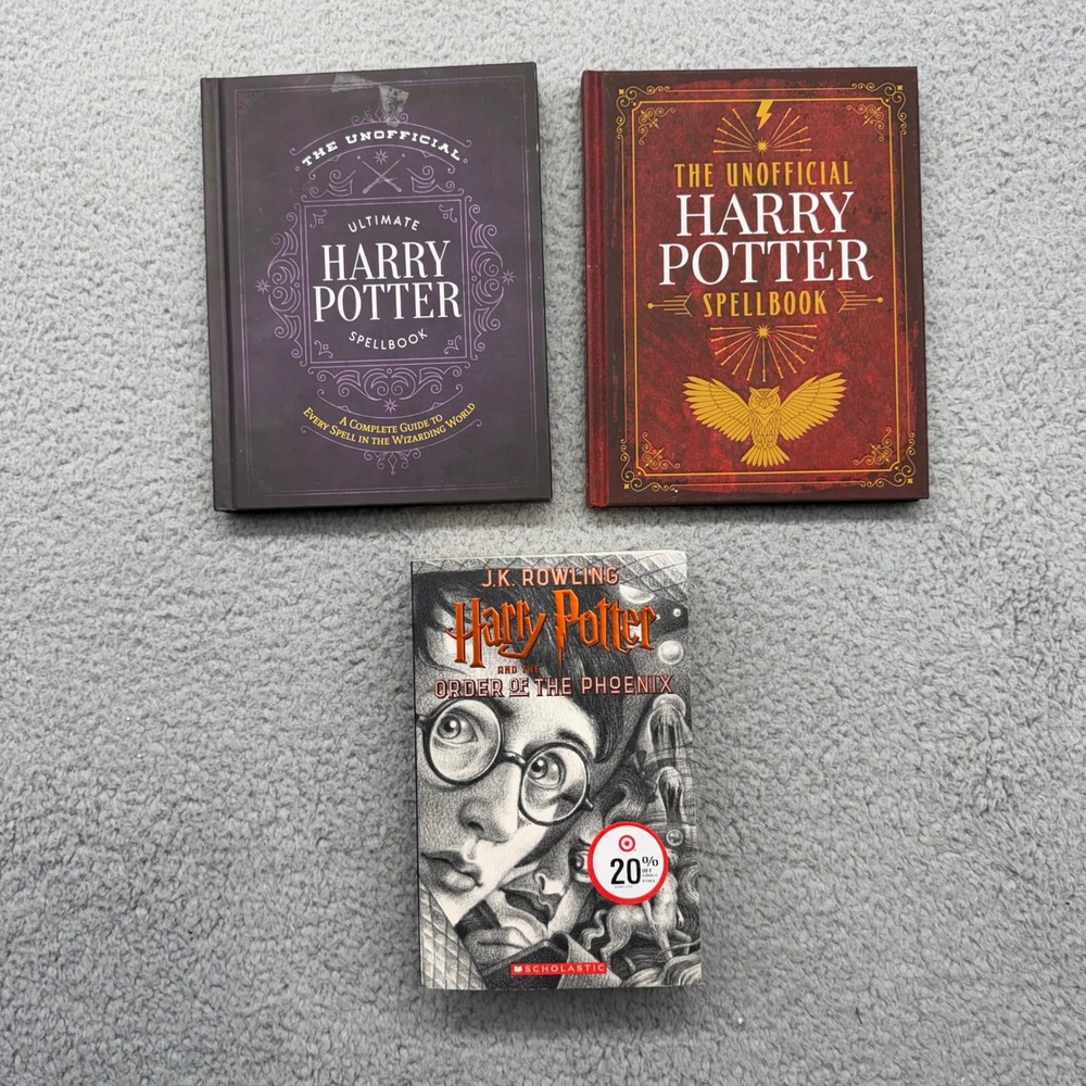 Scholastic Harry Potter Order of the Phoenix & Unofficial Spellbook 3 Book Lot